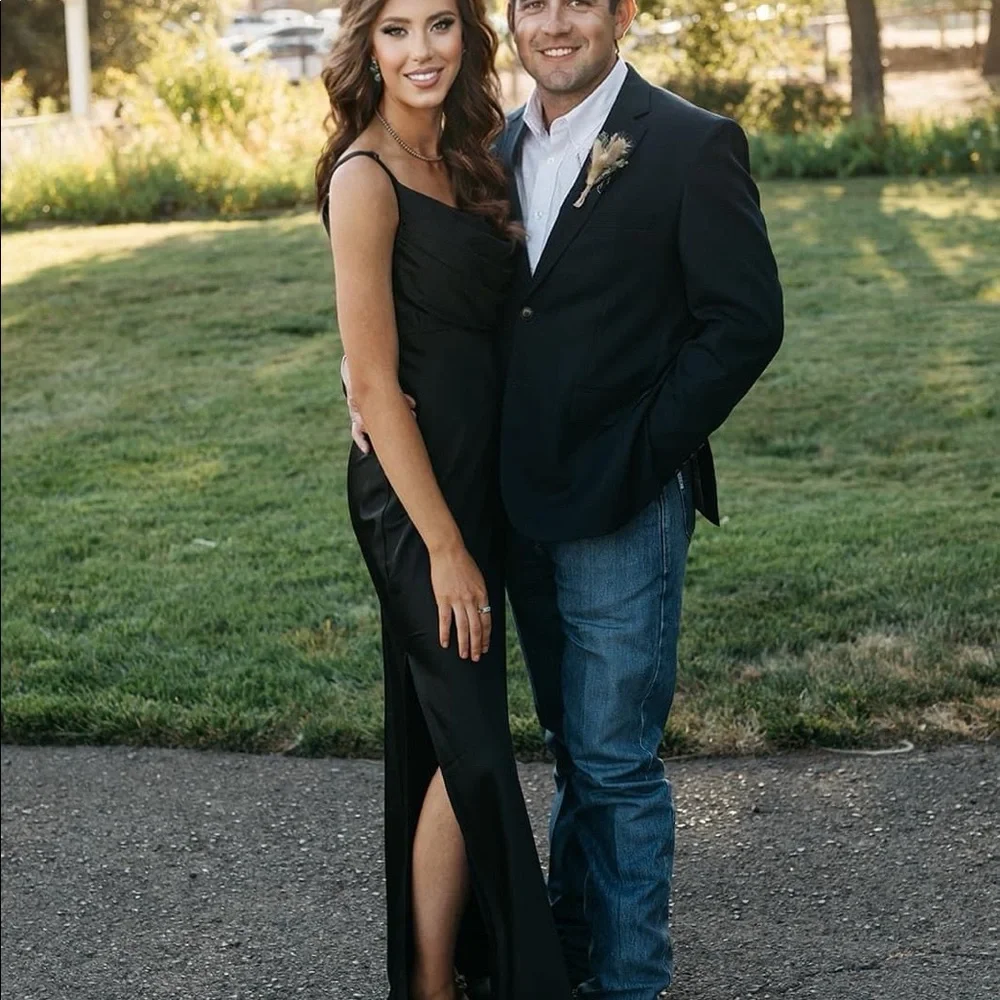 Revelry black SKYE SATIN DRESS - black. - Picture 2 of 3